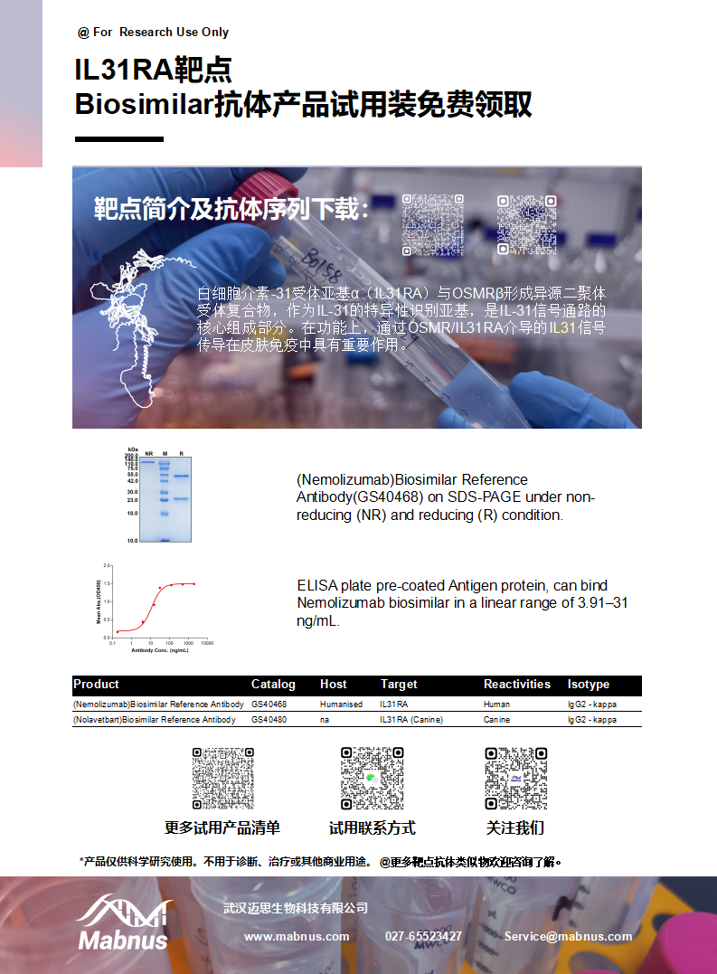 瘙痒与炎症疾病治疗靶点IL31RA 瘙痒与炎症疾病治疗靶点IL31RA